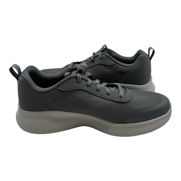 Skechers Running Shoes Men\'s Size 10.5 Charcoal Grey Lace‎ Up Sneakers 255149R